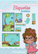 Arquivo Etiqueta Escolar Dinossauros 17 Studio, Pdf E Png