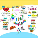 Estampas Carnaval Frases Coloridas Pandoca Sublimação