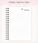 Caderno Cute Menina 11 - Arquivo Digital