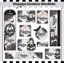 Etiqueta Escolar Wandinha - Arquivo Digital