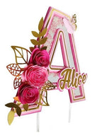Arquivo De Corte Topos De Bolo Alfabeto Floral Studio, Pdf
