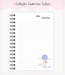 Caderno Cute Menina 7 - Arquivo Digital