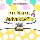 Kit Digital Artes Frases Png Aniversário Parabéns Mockups