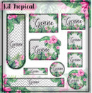 kit etiqueta escolar TROPICAL FLORAL