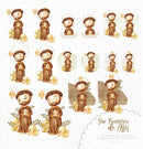 Santinhos Em Aquarela Kit Digital Imagens Em Png Scrapbook