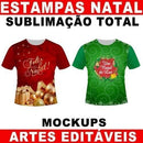 Artes Natal Vetores Editáveis Sublimação Total Mockups