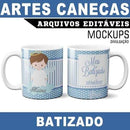 Canecas Batizado Mockups Sublimação Estampas Artes Editáveis