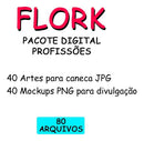 Pacote 40 Artes Profissões Flork Para Canecas Png E Jpg