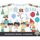 Kit Digital Aniversário Menino Festa Arquivo Png