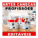 Estampas Profissões Canecas Editáveis
