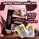 Pack De Artes De Páscoa Para Sublimação De Canecas