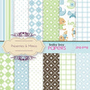 Kit Digital Papel Scrapbook - Baby Boy
