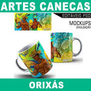 Estampas Canecas Orixás Editáveis Mockups Sublimação