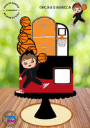 Arquivo De Corte Topo De Bolo Basquete Menina