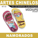 Artes Namorados Chinelos Kit 2 Sublimação Mockups
