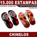 Artes Sublimação Chinelos 15.000 Estampas Gabaritos