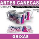 Estampas Canecas Editáveis Orixás Sublimação Mockups Kit3