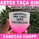 Estampas Taça Gin Copo Chopp Editáveis Canecas Sublimação