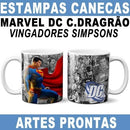 Sublimação Canecas Heróis Vingadores Marvel Dc Simpsons