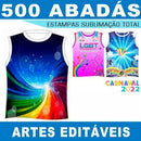 500 Estampas Abadás Artes Sublimação Carnaval Editáveis