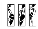 Arquivo Dxf Cdr 3 Quadros Garotas Africanas Cnc Laser