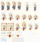 Kit Digital Ilustrações Mãe Rainha Santinhos Católicos Png