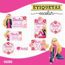 Etiqueta Escolar Barbie - Arquivo Digital