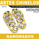 Artes Namorados Chinelos Kit 2 Sublimação Mockups