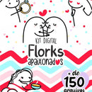 Pacote Artes Flork Namorados Apaixoinados Estampas Pack2