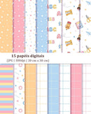 Kit Digital Volta Às Aulas Aquarela Raposa Panda Urso Png