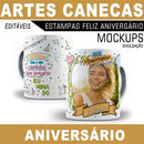 Estampas Canecas Aniversário 70 Estampas Canecas Parabéns