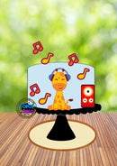 Topo De Bolo Girafinha Musical - Arquivo Digital