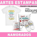 Artes Kit Digital Pandoca Frases Coloridas Namorados Mockups