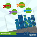 5 Kits Digital Tartarugas Ninjas Scrapbook Png + Brinde