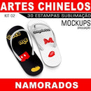 Artes Namorados Chinelos Kit 2 Sublimação Mockups