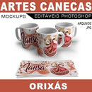 Estampas Canecas Editáveis Orixás Sublimação Mockups Kit3