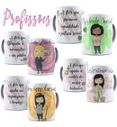 Pack Artes Vetores Caneca Profissões Cute + Bônus Em Dobro