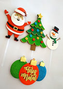 Arquivo De Corte Topo De Bolo Natal 171 Dxf, Svg E Pdf