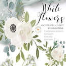 Kit Digital White Flowers