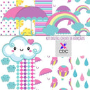 Kit Digital Papel Scrapbook Chuva de Amor (6)