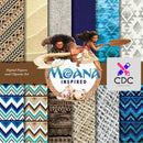 Kit Digital Papel Scrapbook moana azul 2