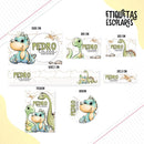 Etiqueta Escolar Dino Menino - Arquivo Digital
