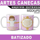 Canecas Batizado Mockups Sublimação Estampas Artes Editáveis