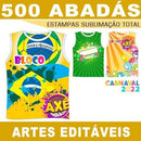 500 Estampas Abadás Artes Sublimação Carnaval Editáveis