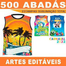 500 Estampas Abadás Artes Sublimação Carnaval Editáveis