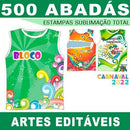 500 Estampas Abadás Artes Sublimação Carnaval Editáveis