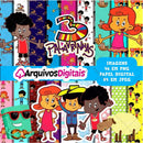 Kit Digital 3 Palavrinhas Scrapbook - Papéis e Elementos