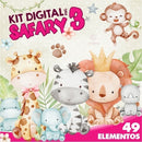 Kit Digital África Safari Aquarela 3