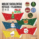 5 Moldes Feliz Natal - Rótulos De Suculentas P/ Imprimir