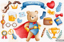 Kit Digital Aquarela Animal Pais Ilustrações Cliparts Png